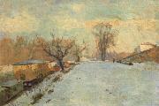 Albert Lebourg Road on the Banks of the Seine at Neuilly in Winter Sweden oil painting artist